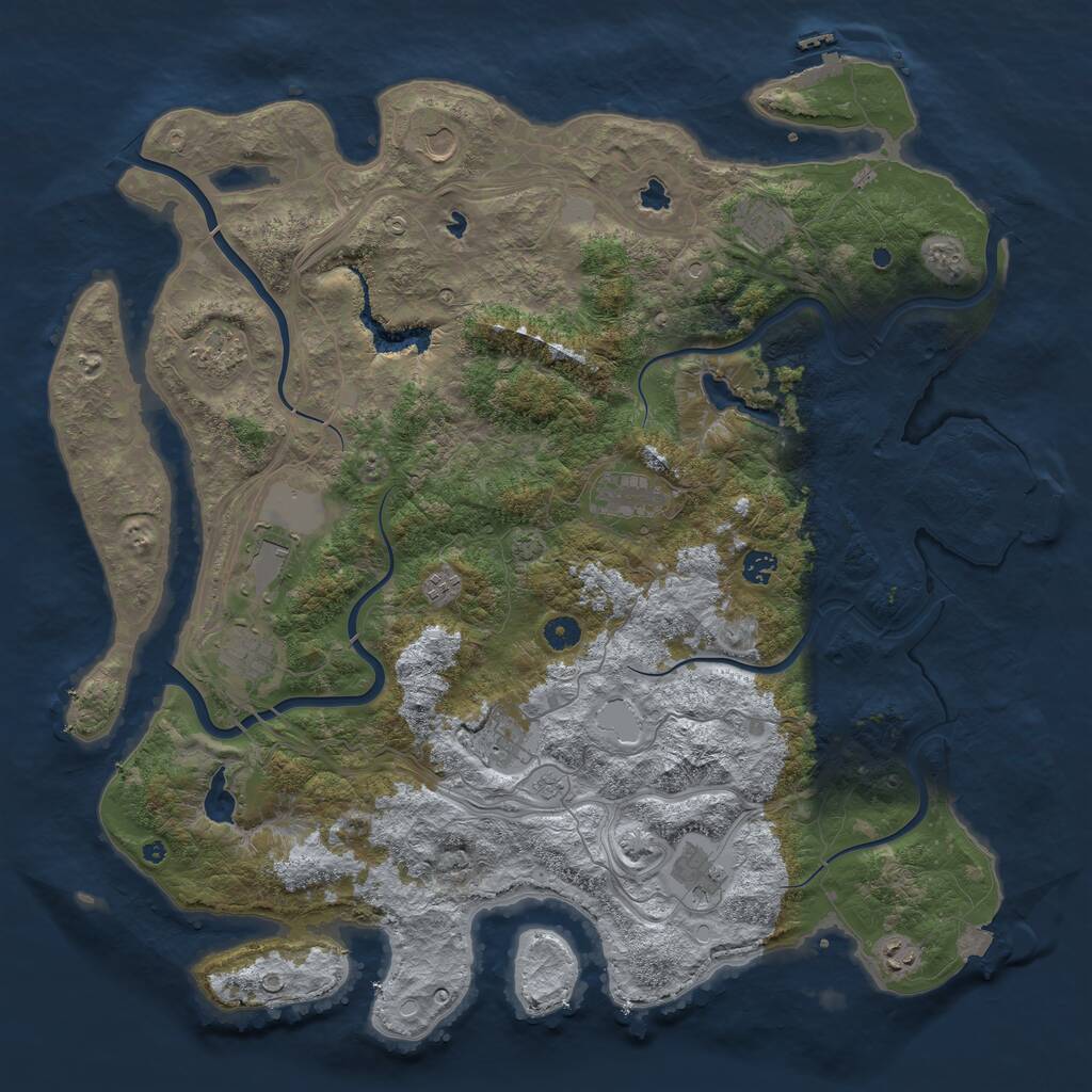 Rust Map: Procedural Map, Size: 4750, Seed: 16485, 17 Monuments