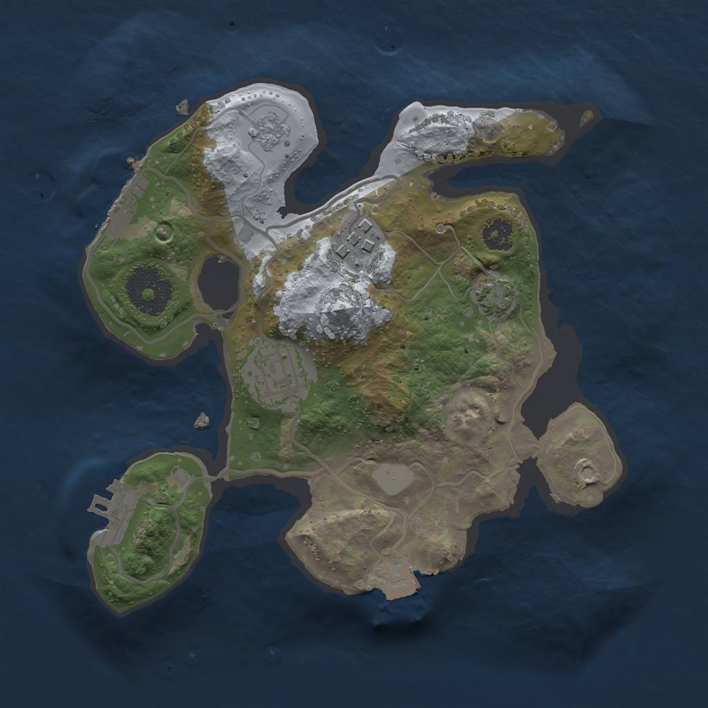 Rust Map: Procedural Map, Size: 2300, Seed: 1094965312, 9 Monuments