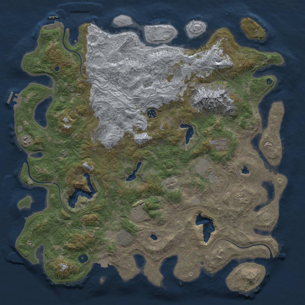Rust Map: Procedural Map, Size: 5000, Seed: 8907321, 16 Monuments