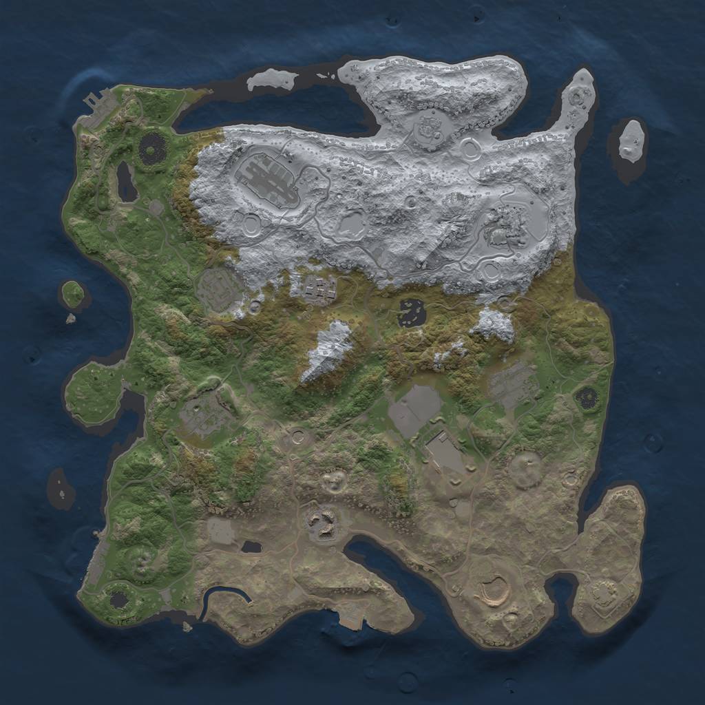 Rust Map: Procedural Map, Size: 3500, Seed: 1852315273, 18 Monuments