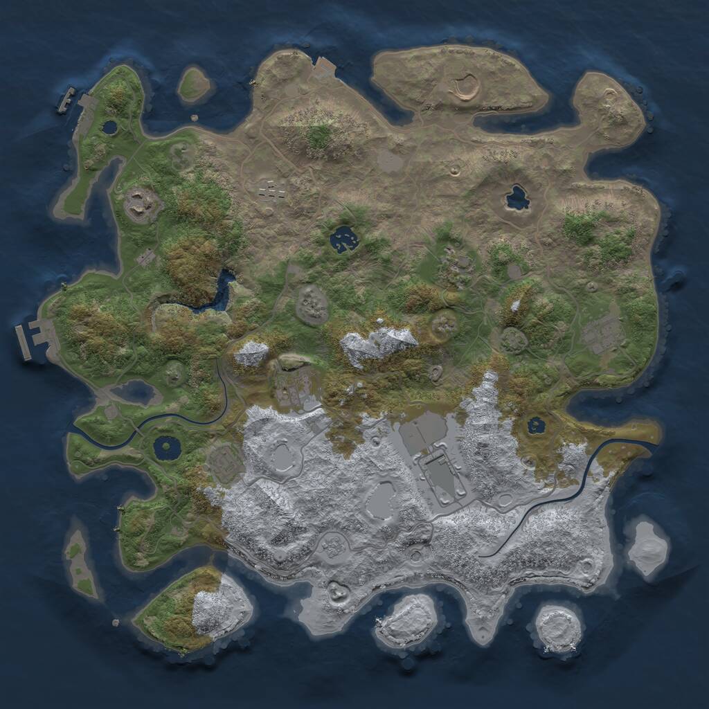 Rust Map: Procedural Map, Size: 4000, Seed: 442024, 15 Monuments