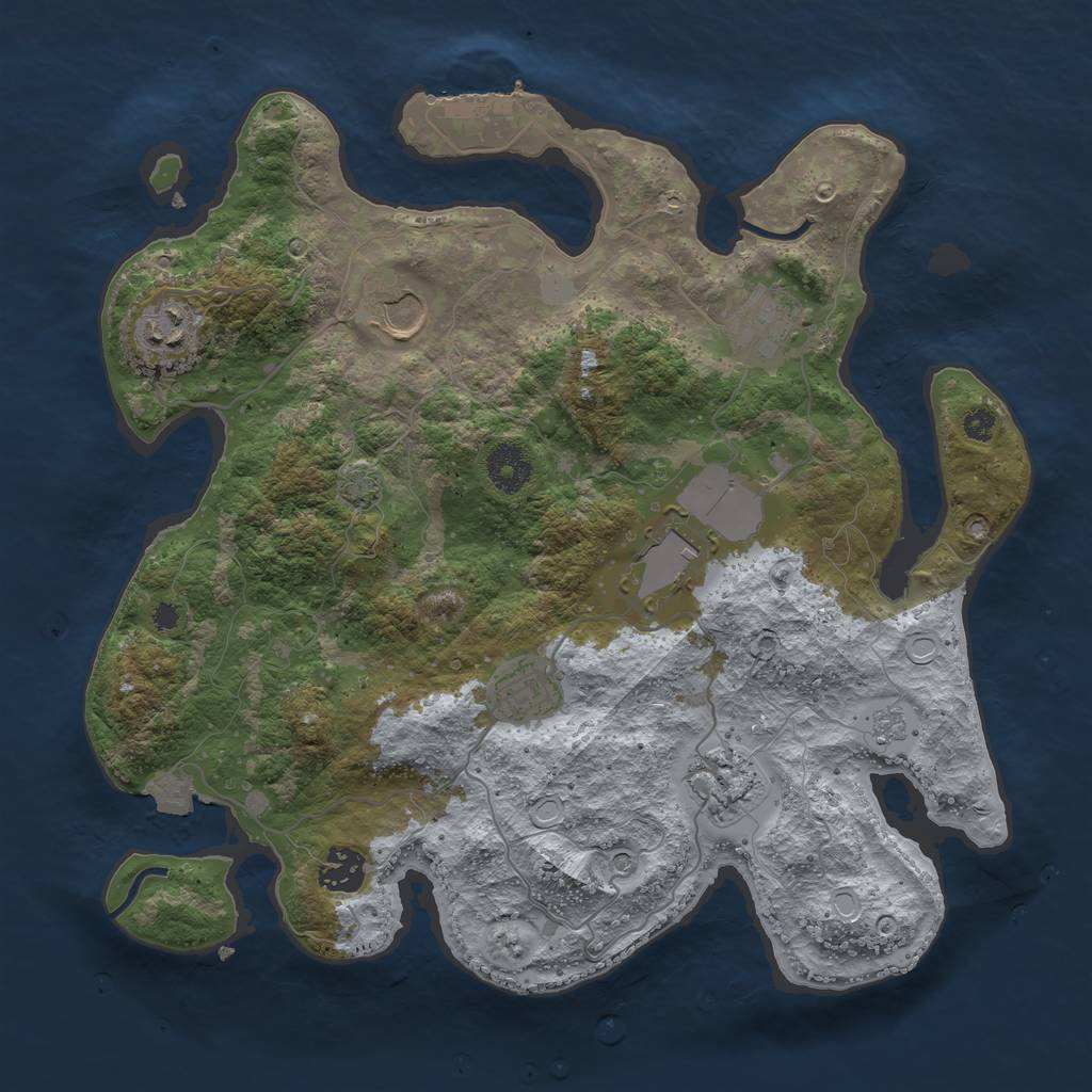 Rust Map: Procedural Map, Size: 3500, Seed: 15486, 14 Monuments