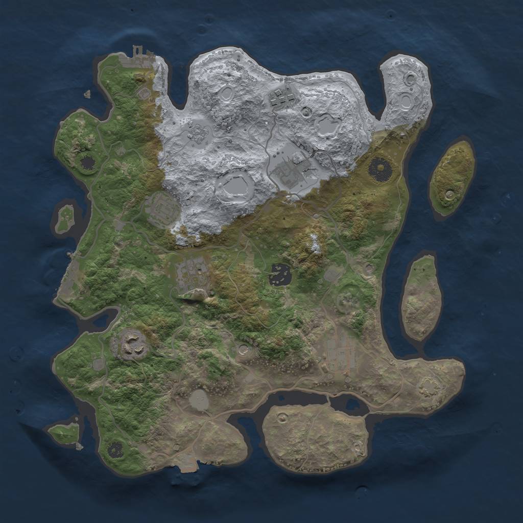Rust Map: Procedural Map, Size: 3300, Seed: 460673261, 15 Monuments