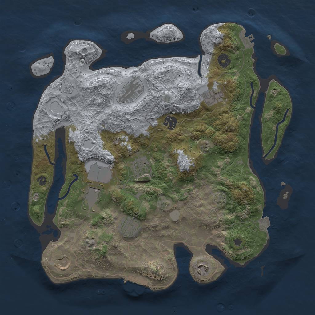 Rust Map: Procedural Map, Size: 3500, Seed: 163199699, 15 Monuments