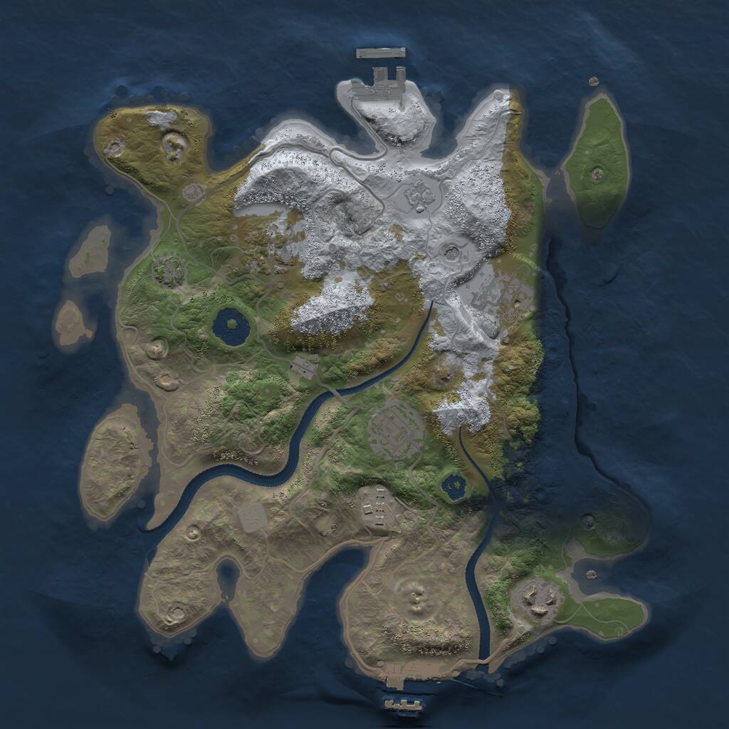 Rust Map: Procedural Map, Size: 3000, Seed: 14004, 11 Monuments