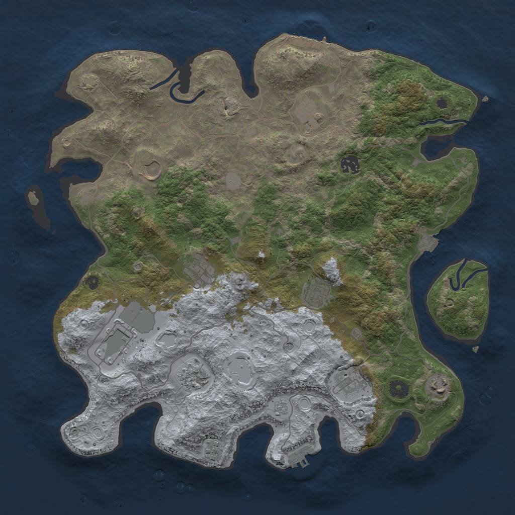 Rust Map: Procedural Map, Size: 4000, Seed: 20240427, 18 Monuments
