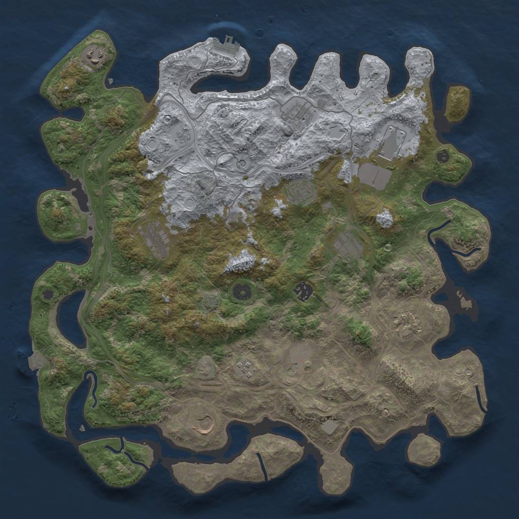 Rust Map: Procedural Map, Size: 4250, Seed: 1092273429, 18 Monuments