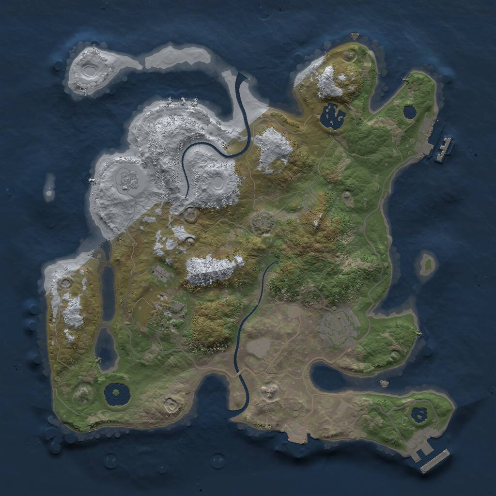 Rust Map: Procedural Map, Size: 3000, Seed: 23137, 8 Monuments