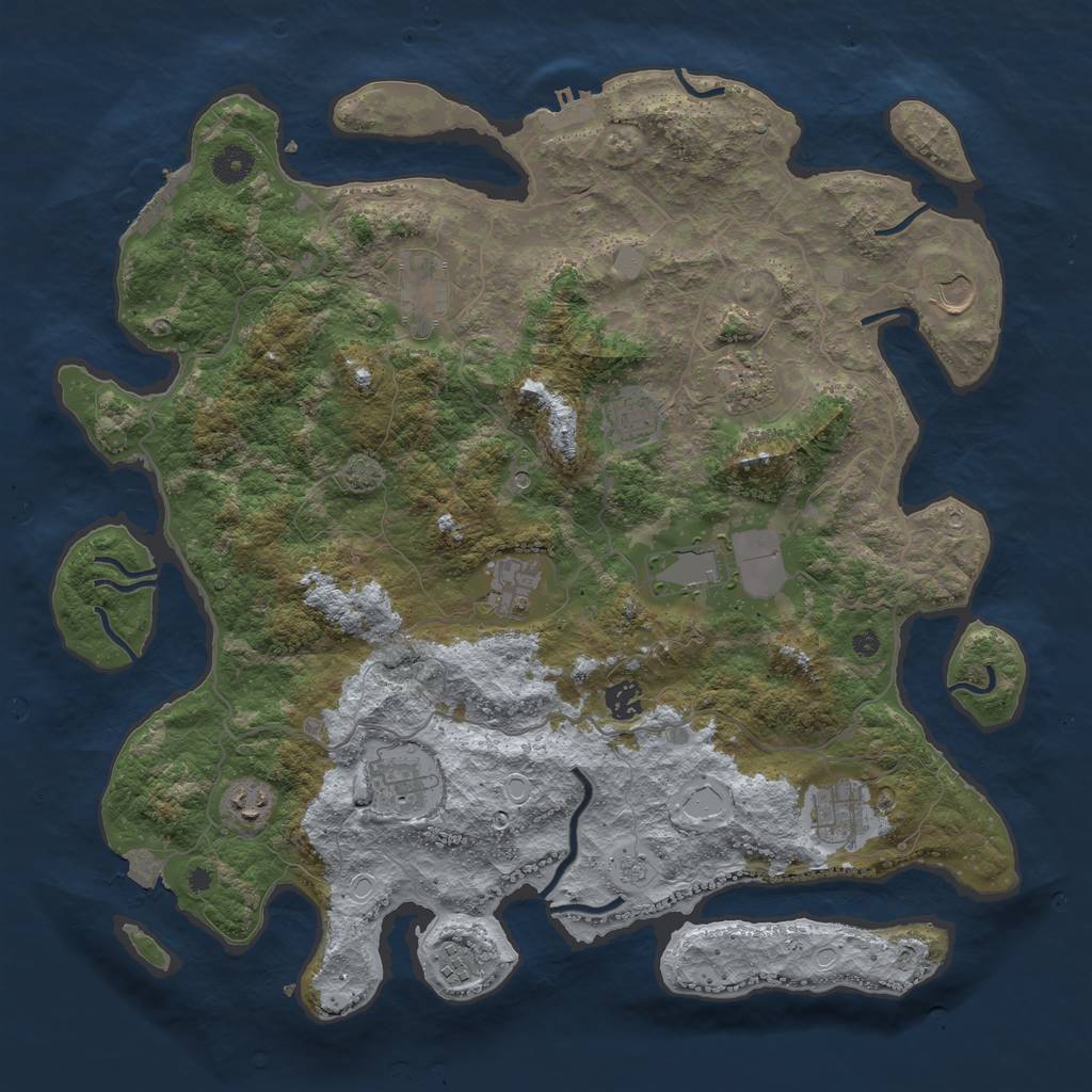 Rust Map: Procedural Map, Size: 4200, Seed: 154879, 19 Monuments