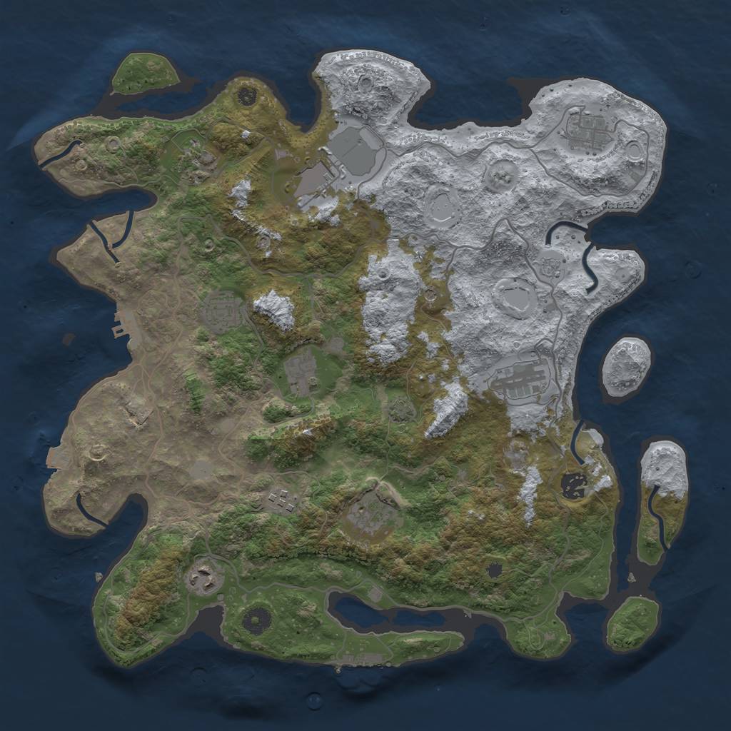 Rust Map: Procedural Map, Size: 4000, Seed: 27062001, 18 Monuments
