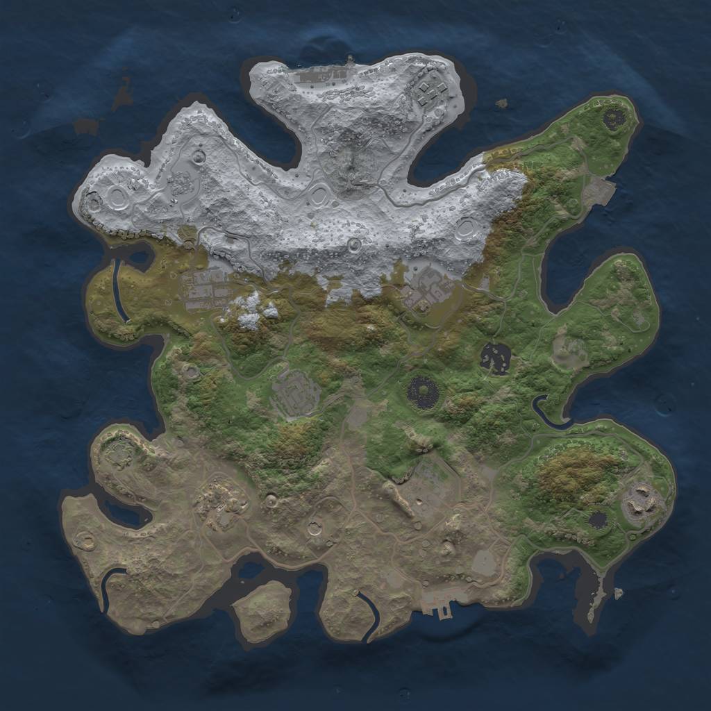 Rust Map: Procedural Map, Size: 3300, Seed: 496732960, 16 Monuments