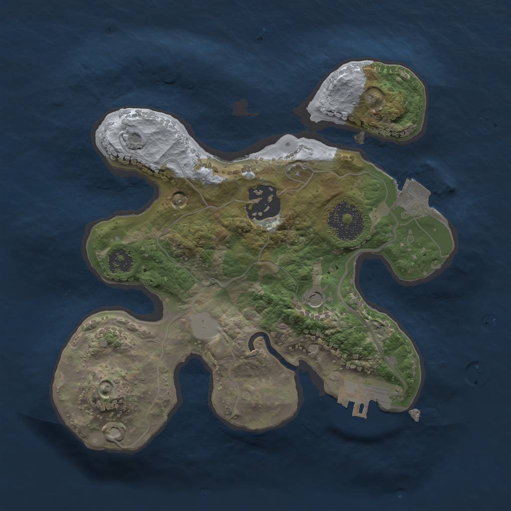 Rust Map: Procedural Map, Size: 2109, Seed: 808080, 6 Monuments