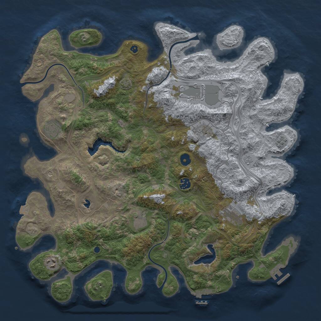 Rust Map: Procedural Map, Size: 4250, Seed: 1614784805, 14 Monuments