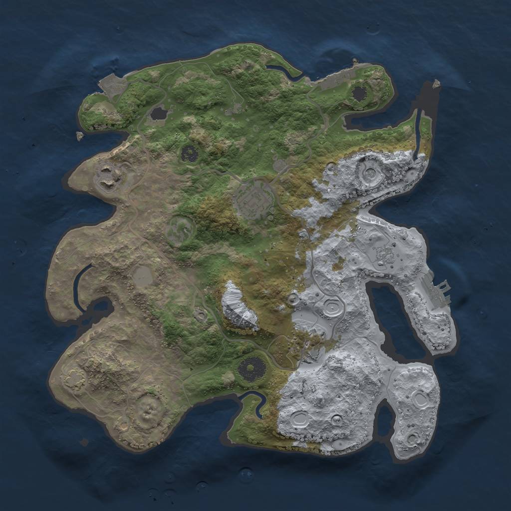 Rust Map: Procedural Map, Size: 3000, Seed: 16032, 11 Monuments