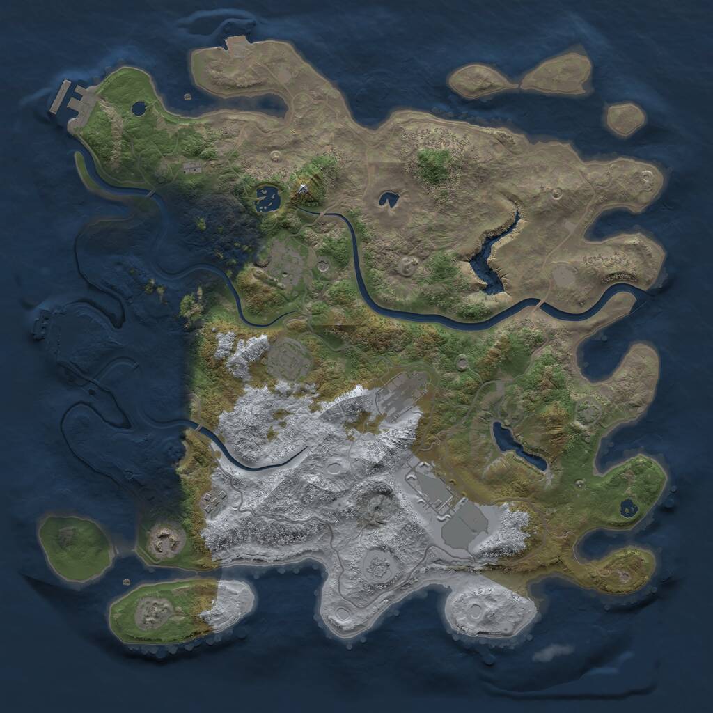 Rust Map: Procedural Map, Size: 4000, Seed: 1684321889, 13 Monuments
