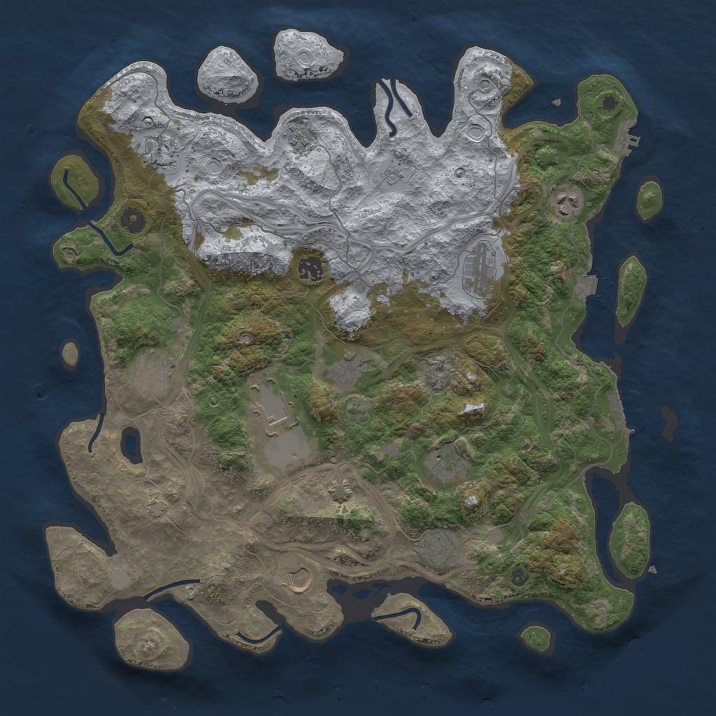 Rust Map: Procedural Map, Size: 4250, Seed: 57154974, 19 Monuments