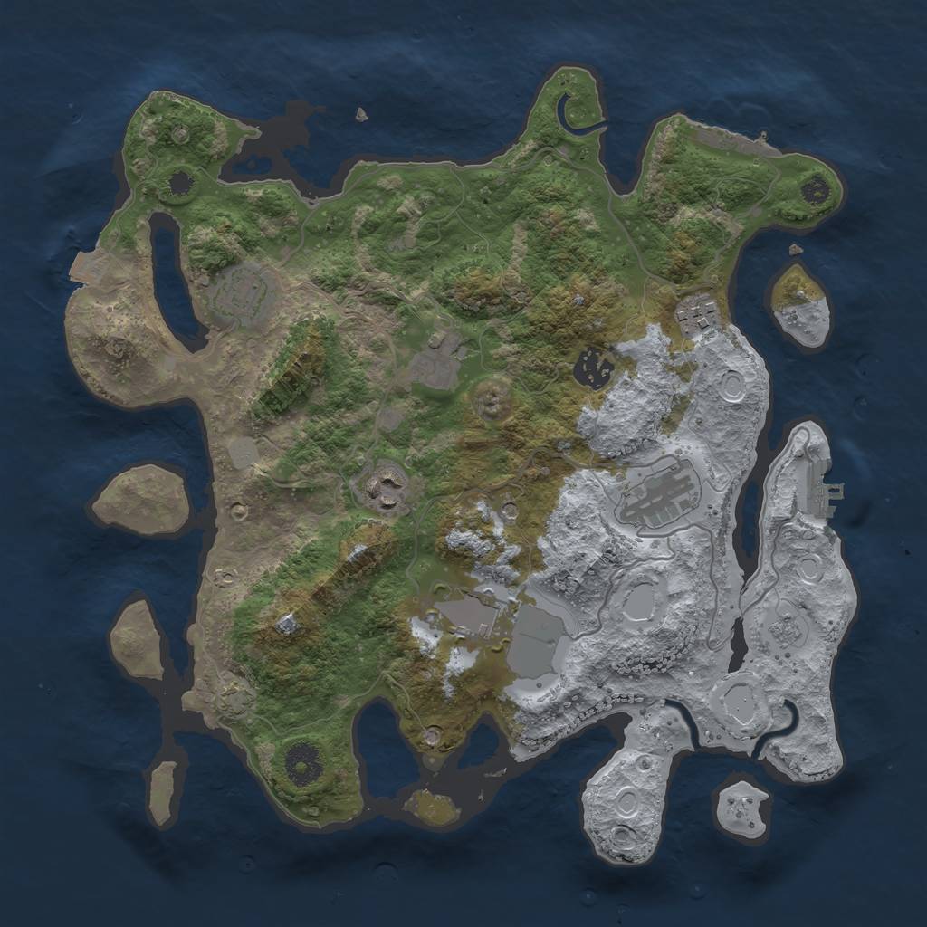 Rust Map: Procedural Map, Size: 3500, Seed: 1614815319, 15 Monuments