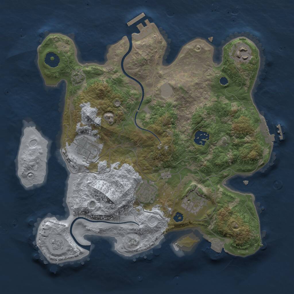 Rust Map: Procedural Map, Size: 3000, Seed: 1625209420, 10 Monuments
