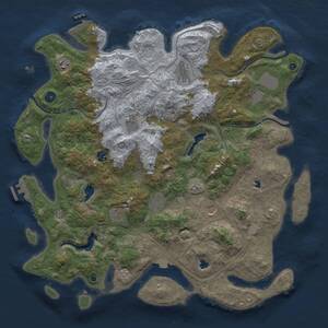 Thumbnail Rust Map: Procedural Map, Size: 4500, Seed: 1092127275, 15 Monuments