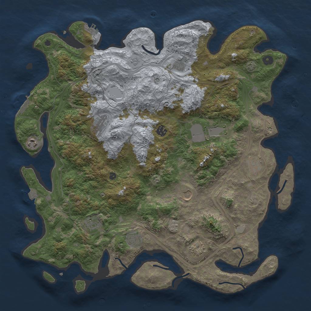 Rust Map: Procedural Map, Size: 4500, Seed: 1092127275, 19 Monuments