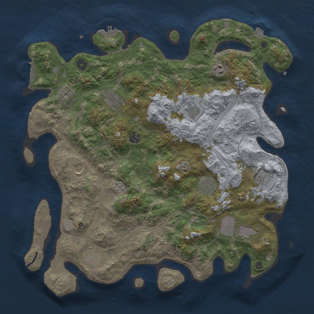 Rust Map: Procedural Map, Size: 4250, Seed: 81770369, 19 Monuments