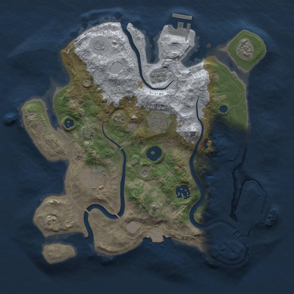Rust Map: Procedural Map, Size: 3000, Seed: 261877399, 10 Monuments