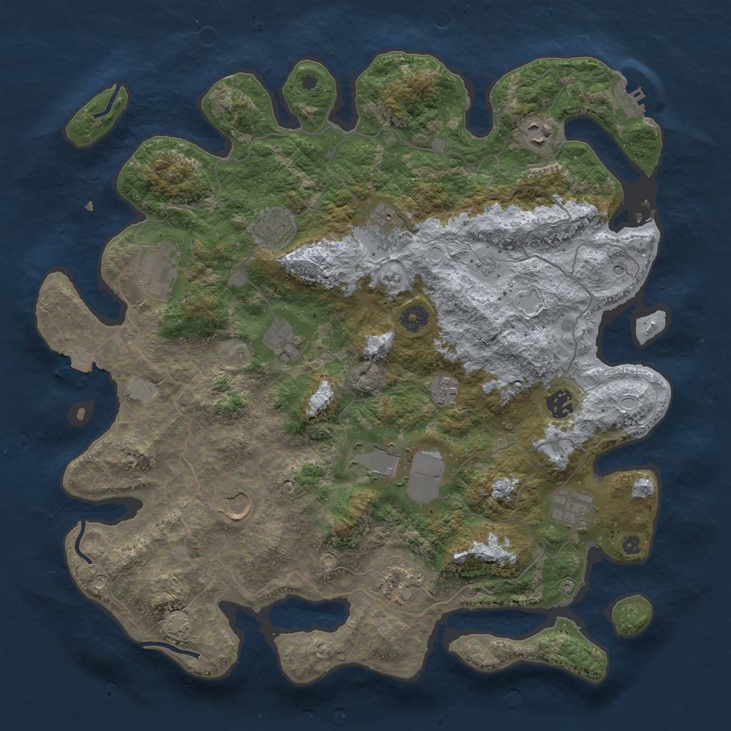 Rust Map: Procedural Map, Size: 4000, Seed: 1192, 18 Monuments