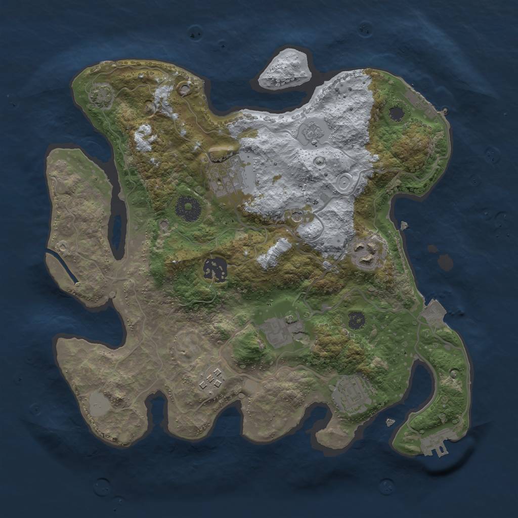 Rust Map: Procedural Map, Size: 3000, Seed: 1318031035, 14 Monuments