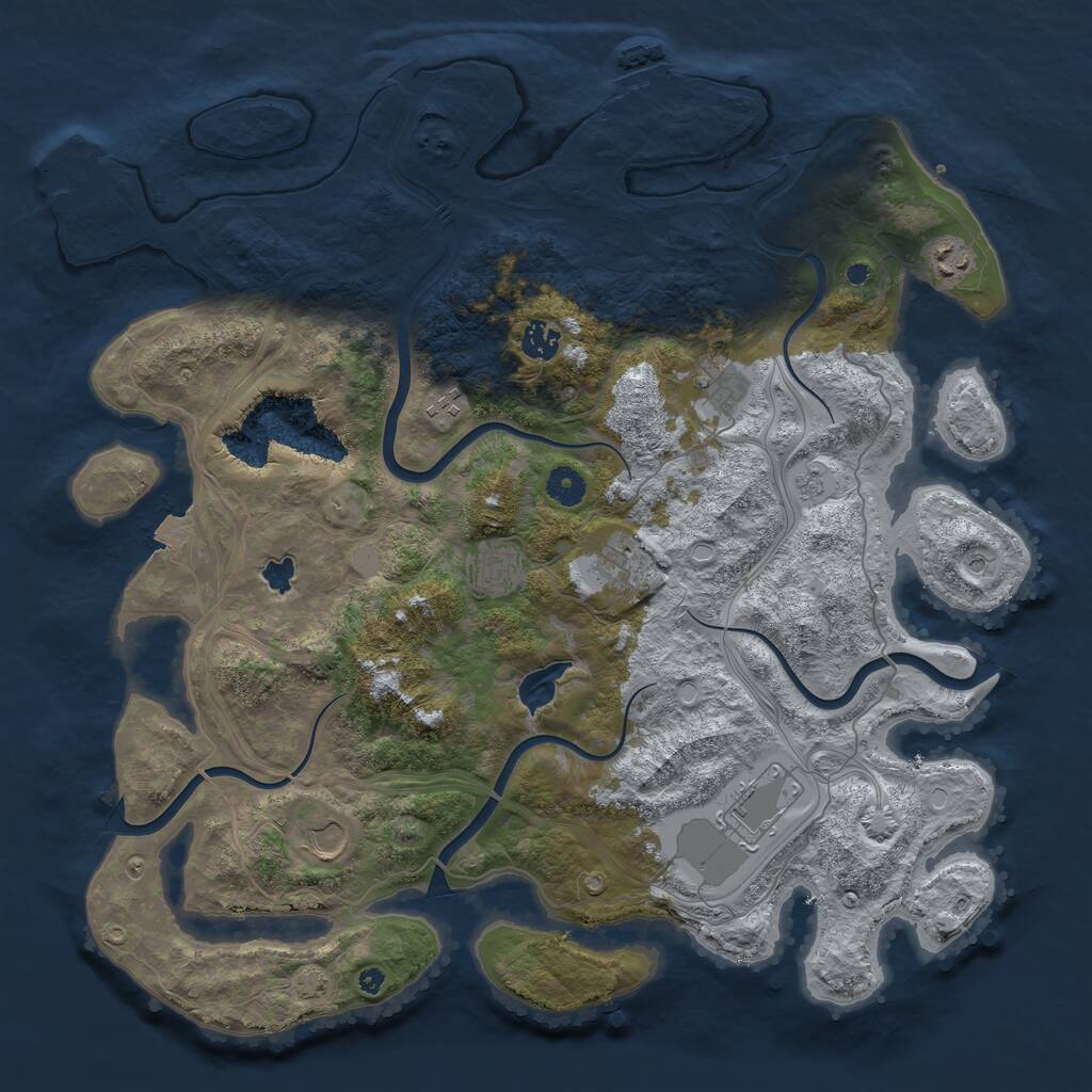 Rust Map: Procedural Map, Size: 4250, Seed: 987654322, 14 Monuments