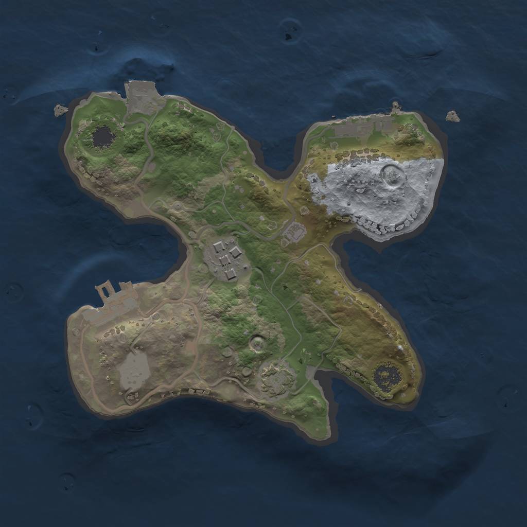 Rust Map: Procedural Map, Size: 2000, Seed: 2081380368, 7 Monuments