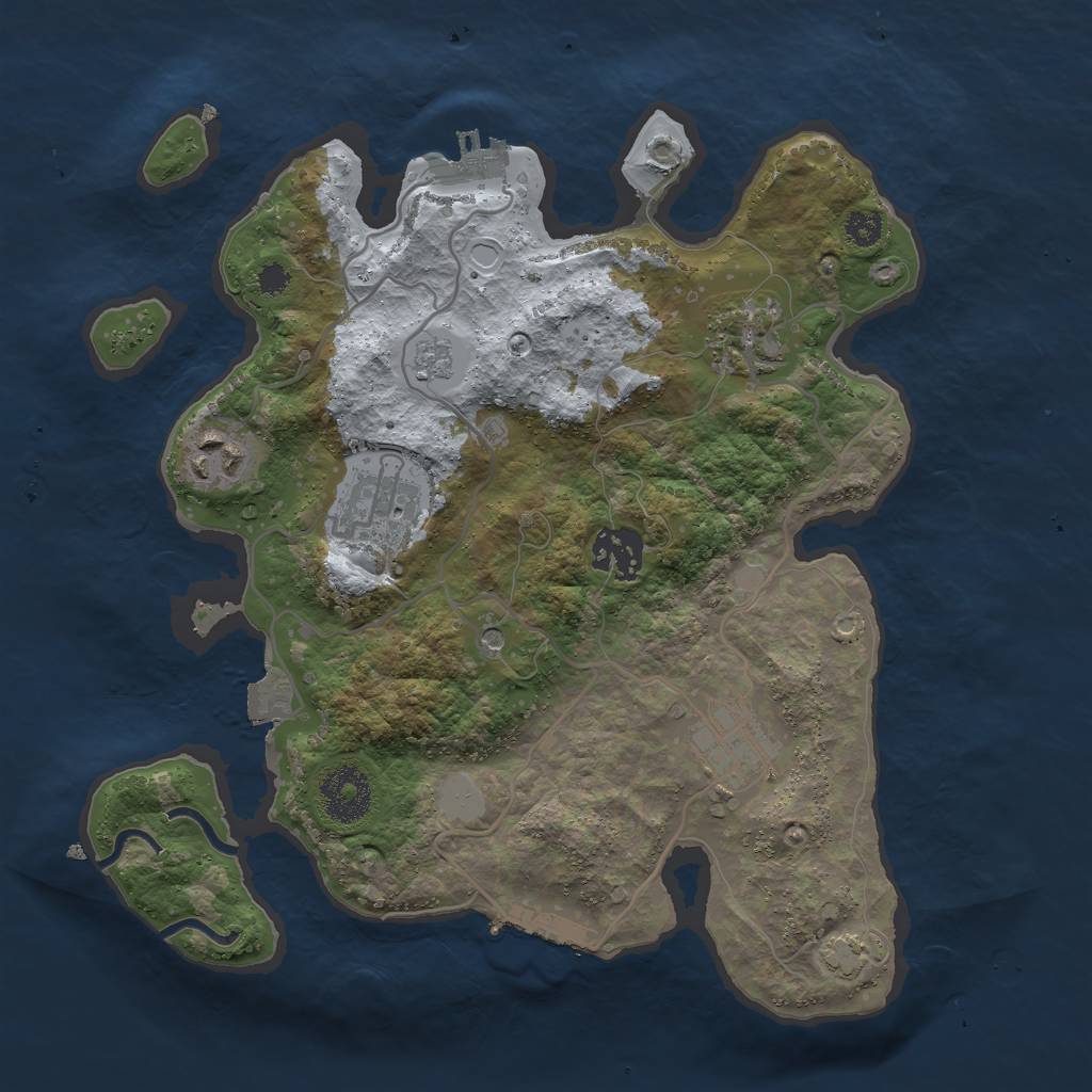 Rust Map: Procedural Map, Size: 3000, Seed: 1259755965, 13 Monuments