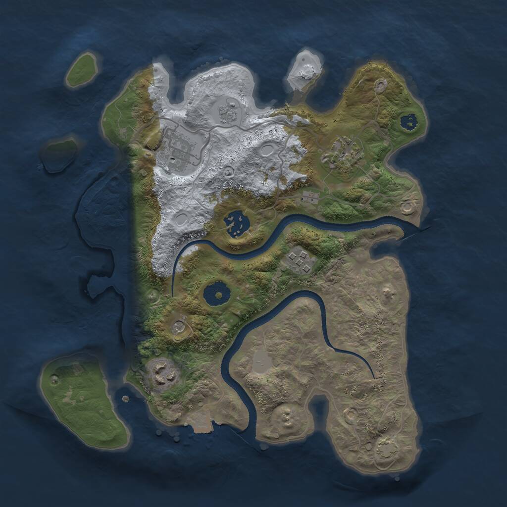Rust Map: Procedural Map, Size: 3000, Seed: 1259755965, 9 Monuments