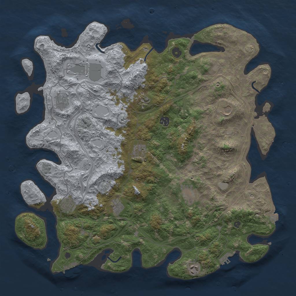 Rust Map: Procedural Map, Size: 4500, Seed: 1564516804, 19 Monuments