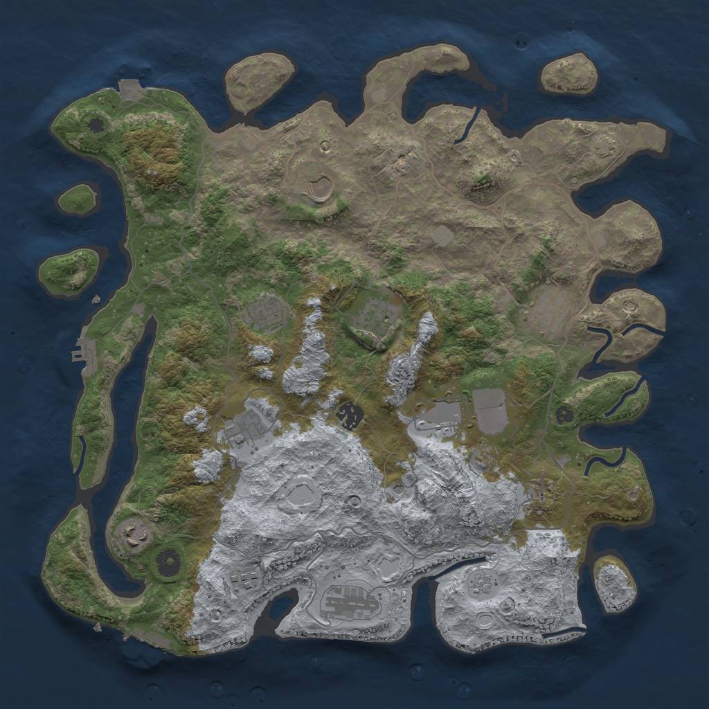 Rust Map: Procedural Map, Size: 4000, Seed: 40714360, 19 Monuments