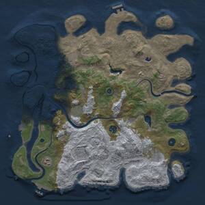 Thumbnail Rust Map: Procedural Map, Size: 4000, Seed: 40714360, 13 Monuments
