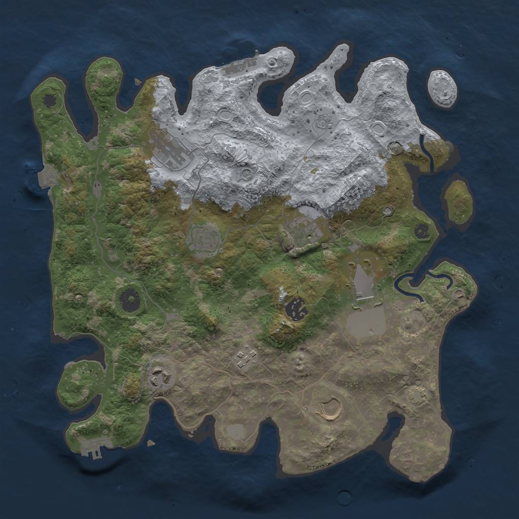 Rust Map: Procedural Map, Size: 3500, Seed: 203341762, 16 Monuments