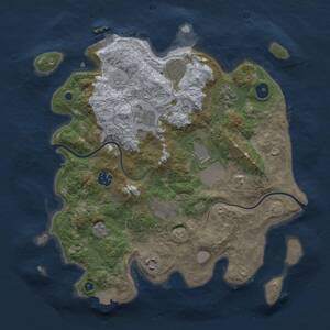 Thumbnail Rust Map: Procedural Map, Size: 3500, Seed: 603686276, 13 Monuments