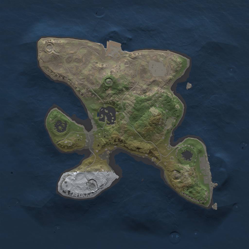 Rust Map: Procedural Map, Size: 2000, Seed: 32589948, 5 Monuments