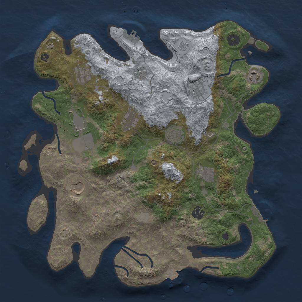 Rust Map: Procedural Map, Size: 3703, Seed: 14004, 18 Monuments