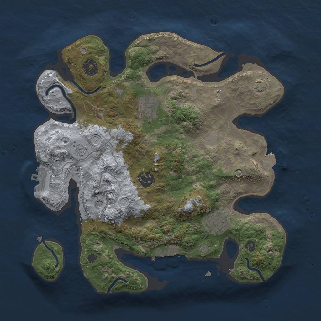 Rust Map: Procedural Map, Size: 3000, Seed: 1822954026, 11 Monuments