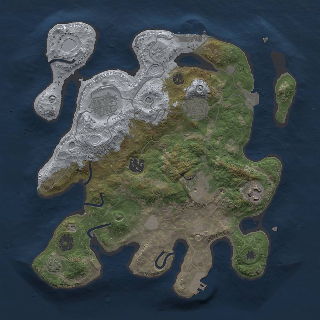 Rust Map: Procedural Map, Size: 3000, Seed: 84167, 13 Monuments