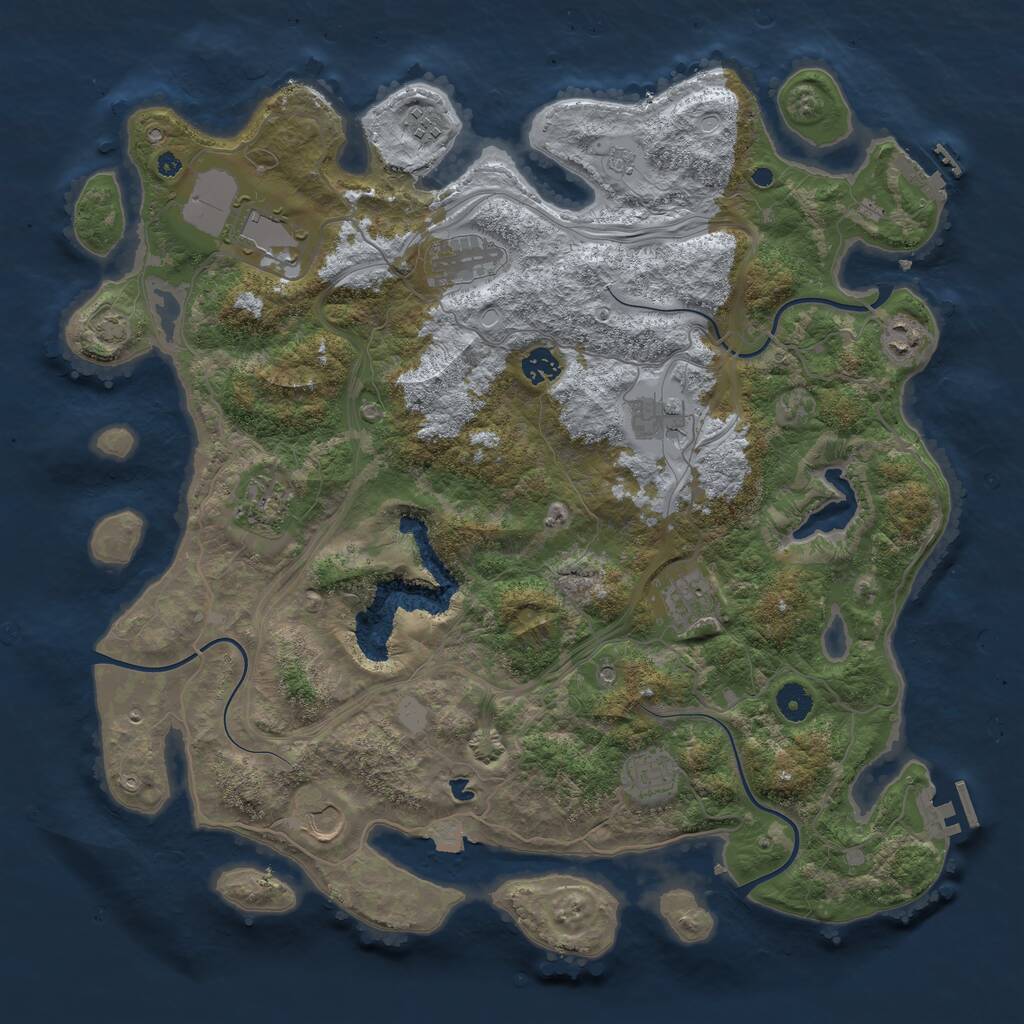 Rust Map: Procedural Map, Size: 4250, Seed: 442490129, 16 Monuments