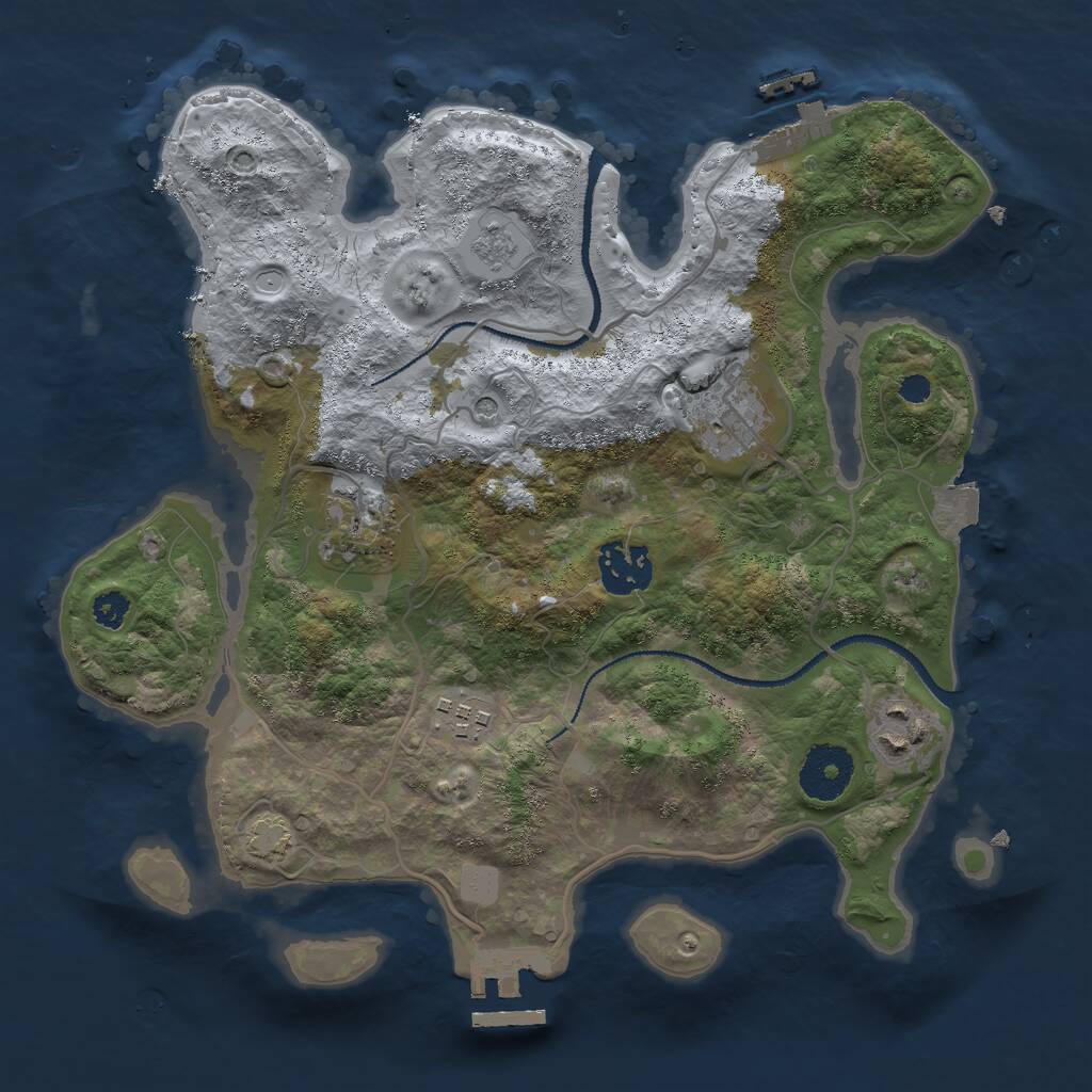 Rust Map: Procedural Map, Size: 3000, Seed: 238202783, 11 Monuments