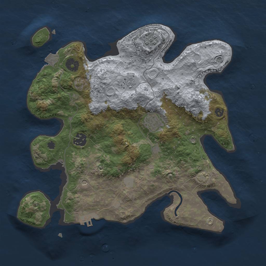 Rust Map: Procedural Map, Size: 3000, Seed: 4297865, 10 Monuments