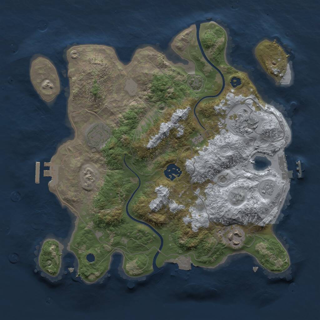 Rust Map: Procedural Map, Size: 3000, Seed: 982111074, 10 Monuments