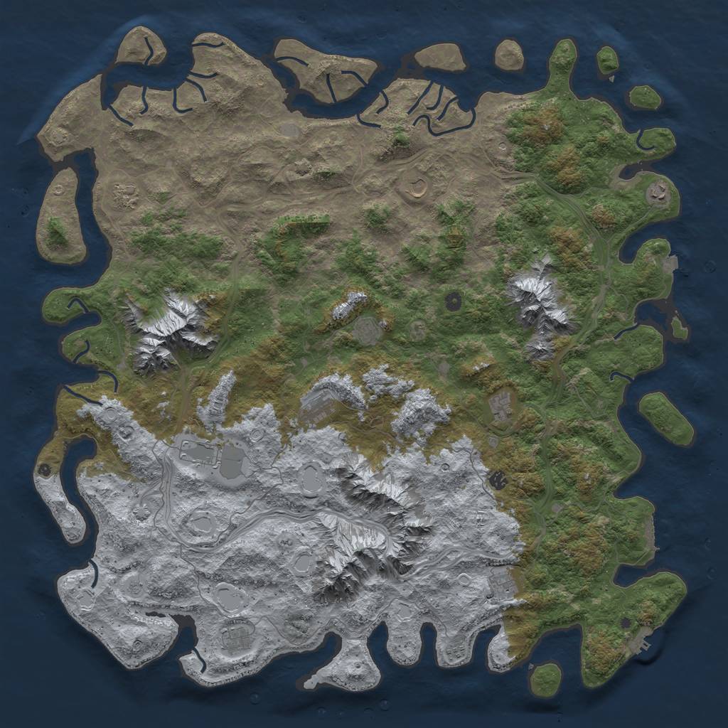 Rust Map: Procedural Map, Size: 6000, Seed: 802214298, 19 Monuments