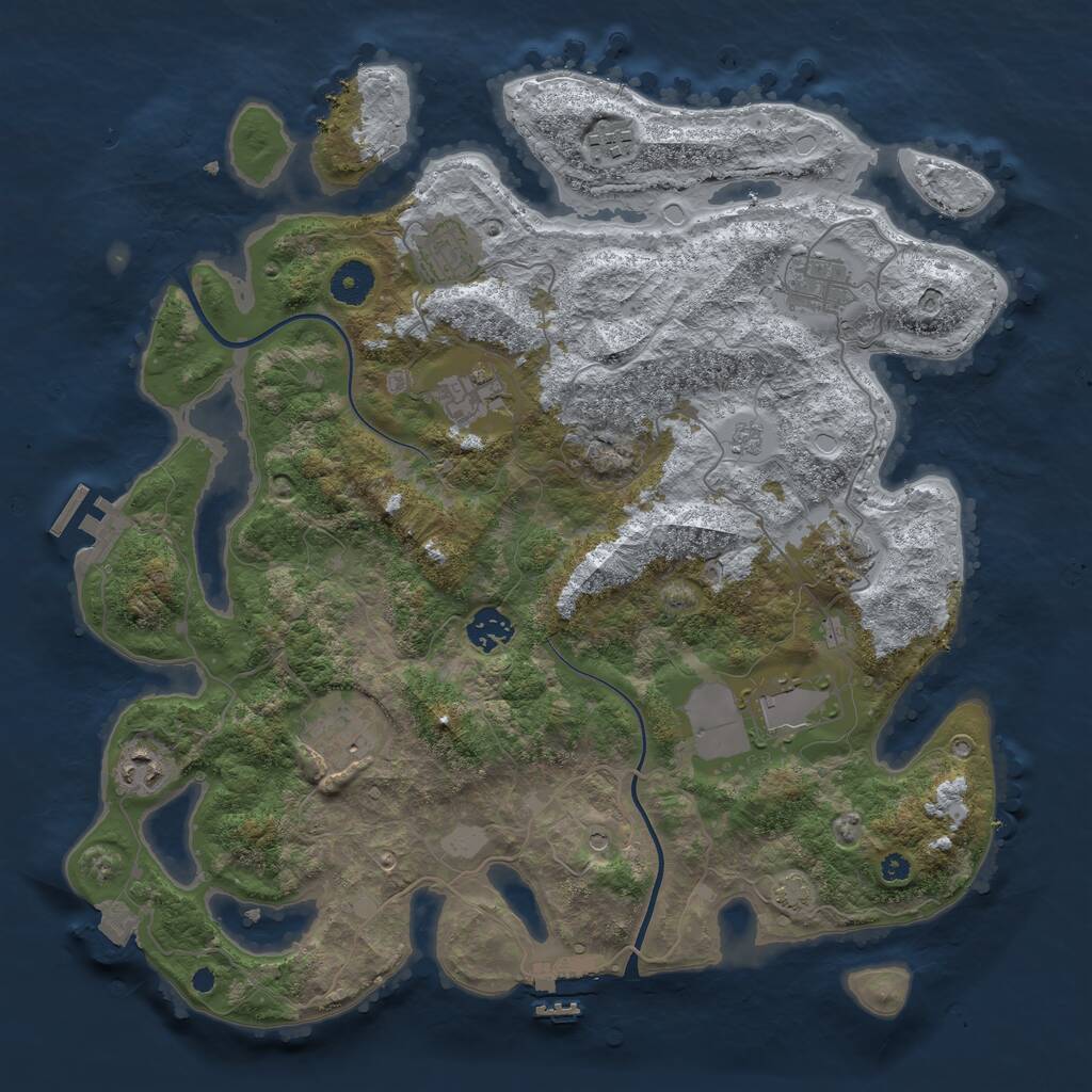Rust Map: Procedural Map, Size: 3800, Seed: 454645, 15 Monuments