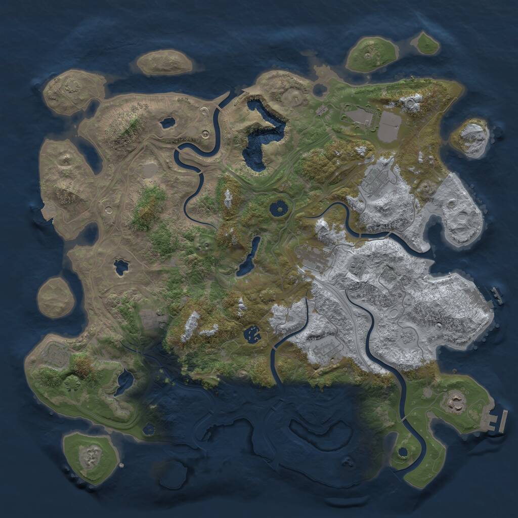 Rust Map: Procedural Map, Size: 4500, Seed: 1531793977, 15 Monuments