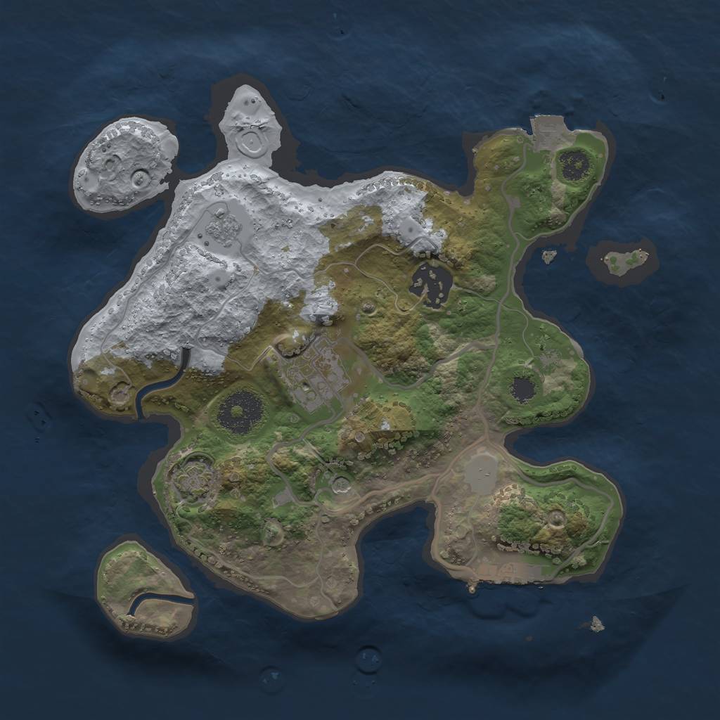 Rust Map: Procedural Map, Size: 2500, Seed: 2593, 9 Monuments