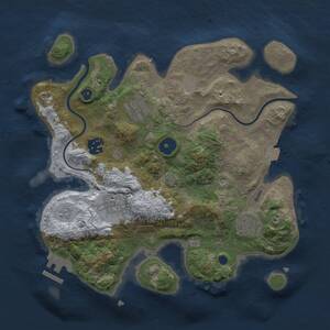 Thumbnail Rust Map: Procedural Map, Size: 3000, Seed: 2147054822, 9 Monuments